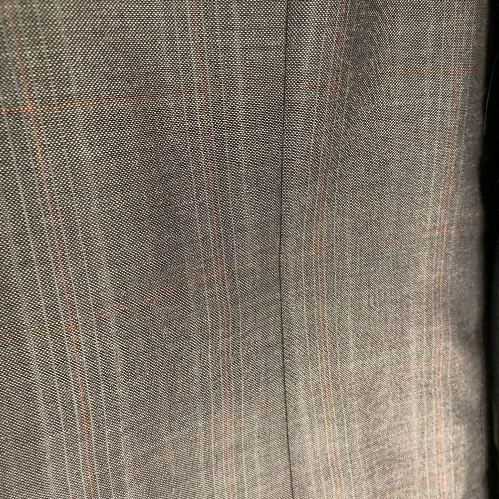 Hickey Freeman charcoal suit gray windowpane wool 2‎ button jacket men 42x36